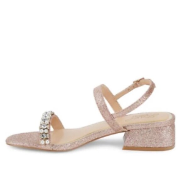 Jewel Badgley Mischka Autumn Block Heel Sandal - Rose Gold 7 - Picture 1 of 11